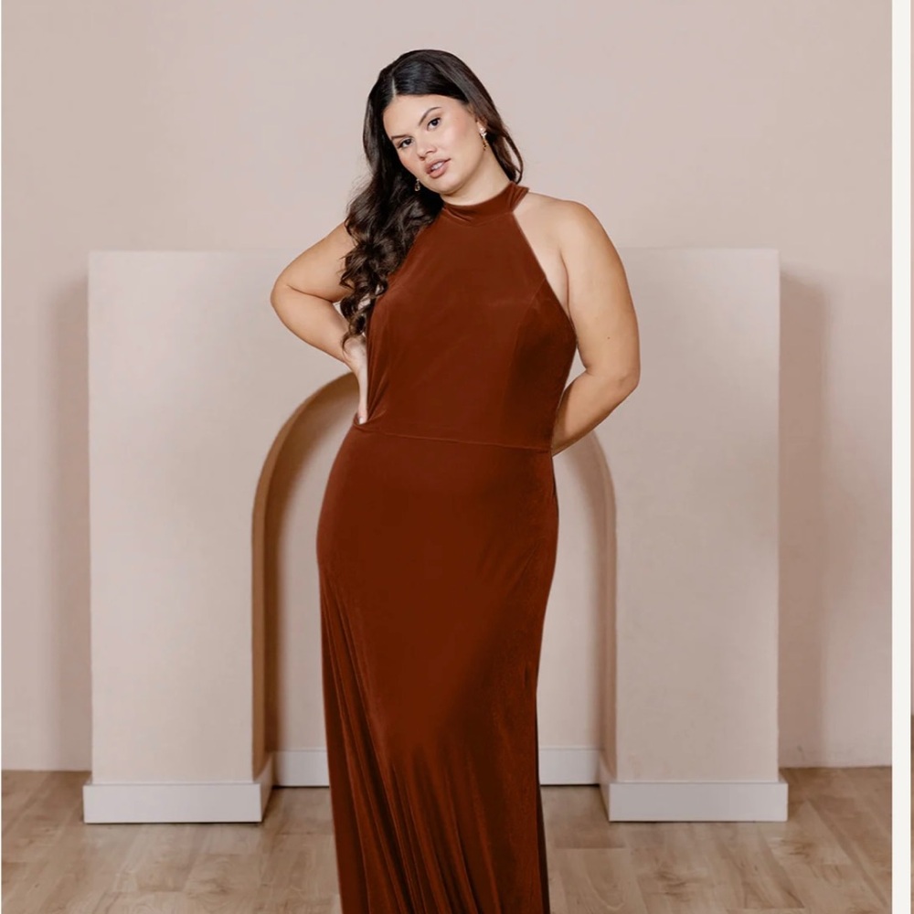 Revelry Velvet size 4 petite dress in rust color-